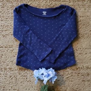 Girl's 4T Navy Thermal Dotted Tee